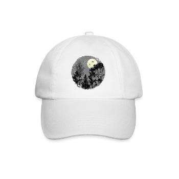 Heilige Nachtwaldszene - Baseballkappe - Weiß/Weiß - Vorne