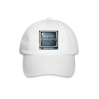 Retro Computer Graphics on Blue Background - Baseball Cap - white/white - Front