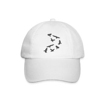 rabenschwarm, vögel - Baseballkappe - Weiß/Weiß - Vorne