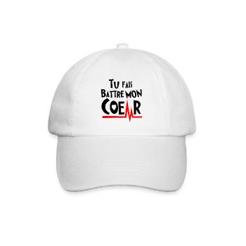 TU FAIS BATTRE MON COEUR ! (amour) noir - Casquette classique - blanc/blanc - Devant