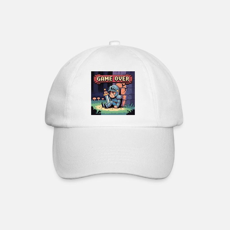 Eine Pixelfigur, die von der Kunst verbrannt wurde - Baseballkappe - Weiß/Weiß