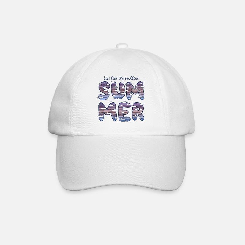 Endless Summer (lettering) - Baseball Cap - white/white