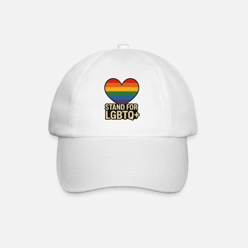 Pride Heart LGBT Support Design - Baseball Cap - white/white