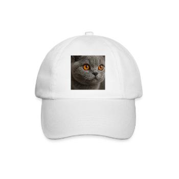 Detailreiche Katzenaugen Design - Baseballkappe - Weiß/Weiß - Vorne