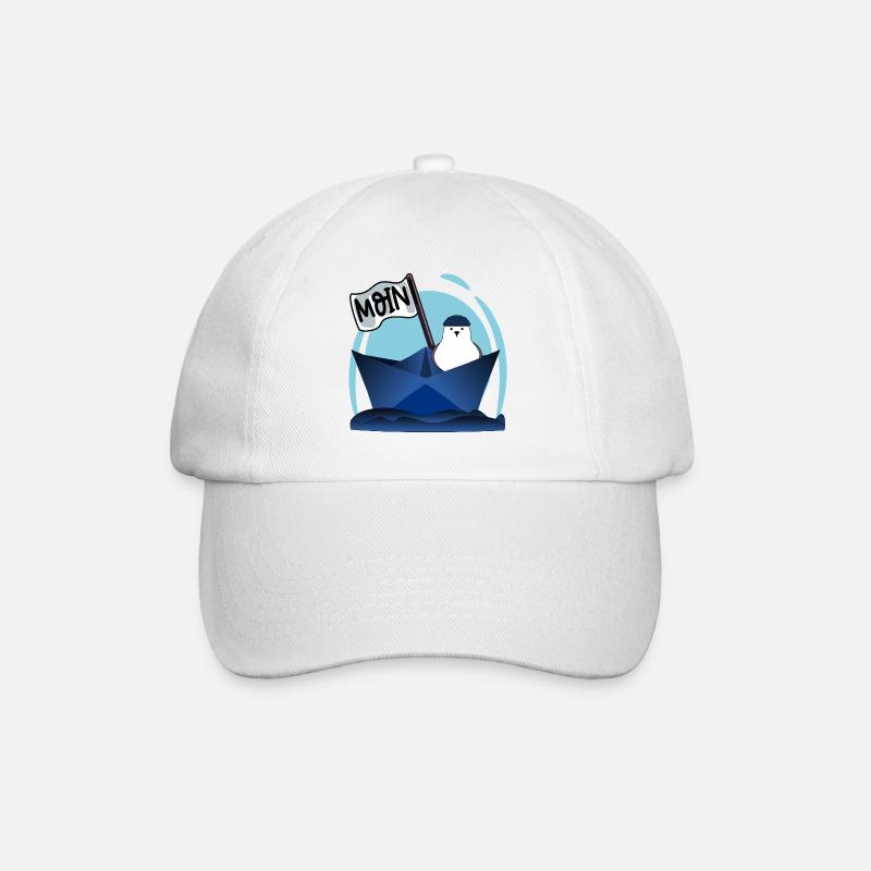PAPIERBOOT MOIN PAPIERSCHIFF MÖWE - Baseballkappe - Weiß/Weiß