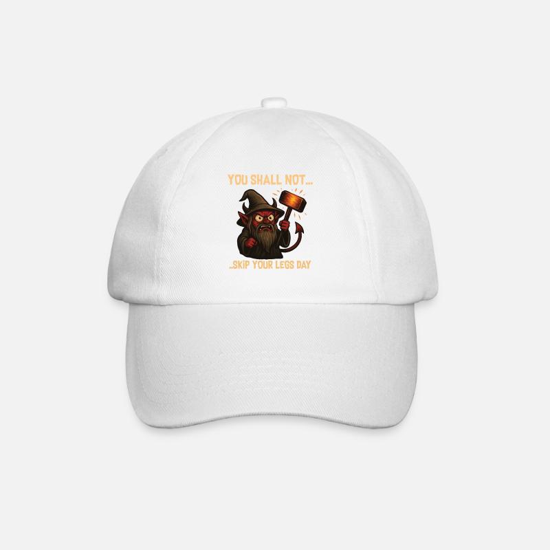 Du sollst nicht überspringen... Bein-Tag - Baseballkappe - Weiß/Weiß