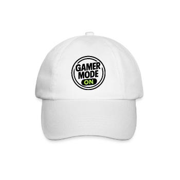 Gamer Mode ON – T-shirt gaming fluo - Casquette classique - blanc/blanc - Devant
