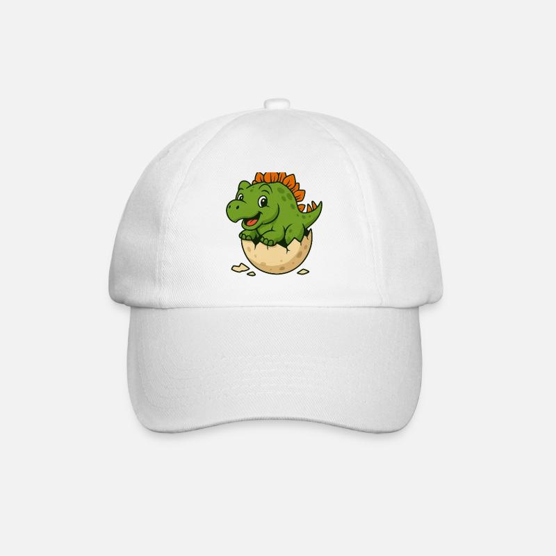Cute dinosaur offspring on egg - Baseball Cap - white/white