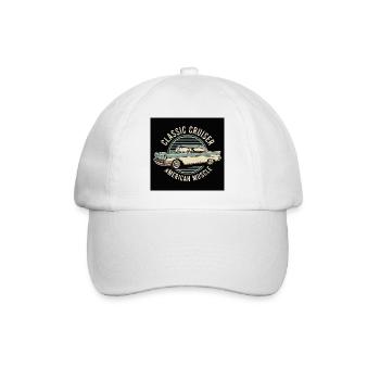 Klassischer amerikanischer Muscle Cruiser - Baseballkappe - Weiß/Weiß - Vorne