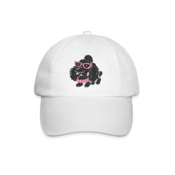 Funny Poodle - Baseball Cap - white/white - Front