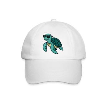 Tortue cool avec des lunettes de soleil - Casquette classique - blanc/blanc - Devant