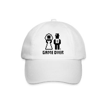 Game Over (Bachelor of the Bride and Groom Pixel / Bold B) - Casquette classique - blanc/blanc - Devant
