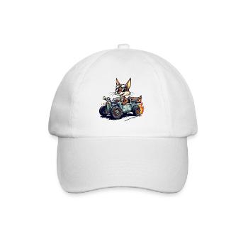 Vintage Fox Racer mit Flammen - Baseballkappe - Weiß/Weiß - Vorne