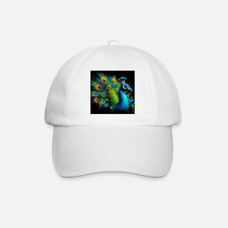 peacock - Baseball Cap - white/white