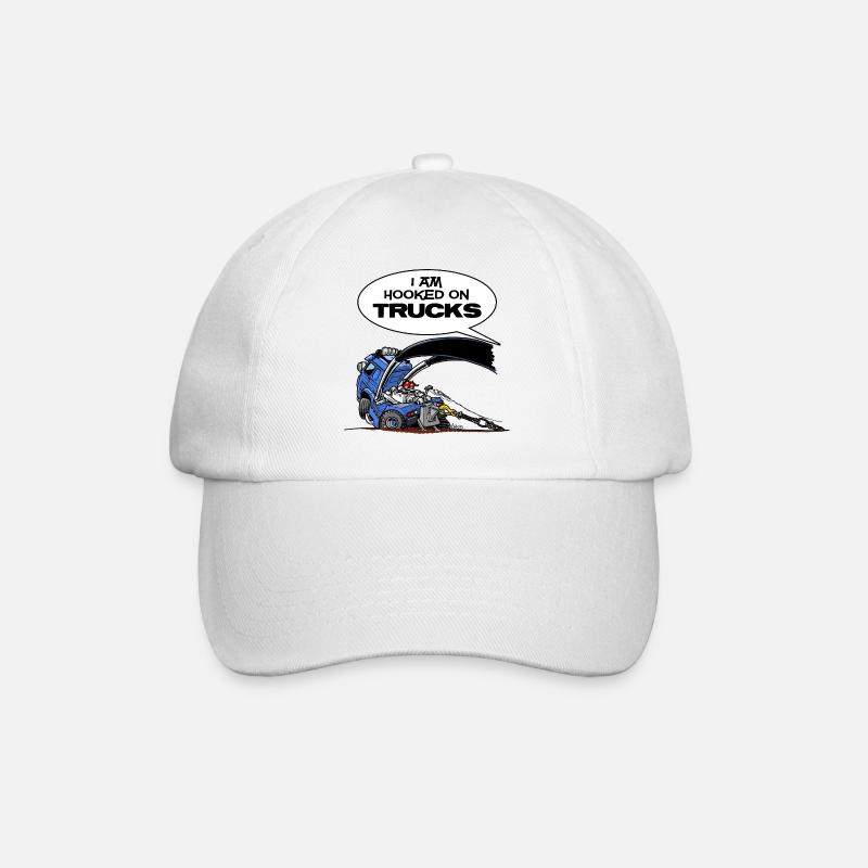 HookedOnTRUCKS-BLAU - Baseballkappe - Weiß/Weiß