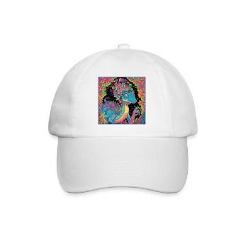 Psychedelischer Walddrache Illustration - Baseballkappe - Weiß/Weiß - Vorne