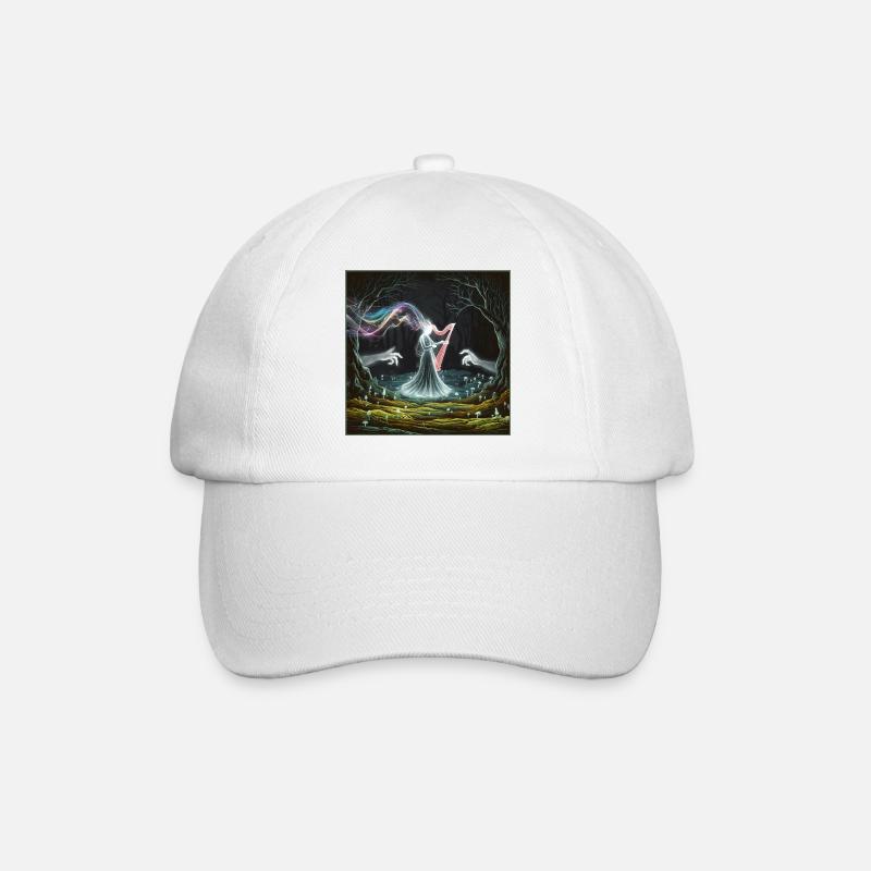 Conception de la sorcière de la harpe de la forêt enchantée - Casquette classique - blanc/blanc