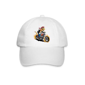 Muscular Dinosaur Punk Rock Raptor Chopper Rider - Baseball Cap - white/white - Front