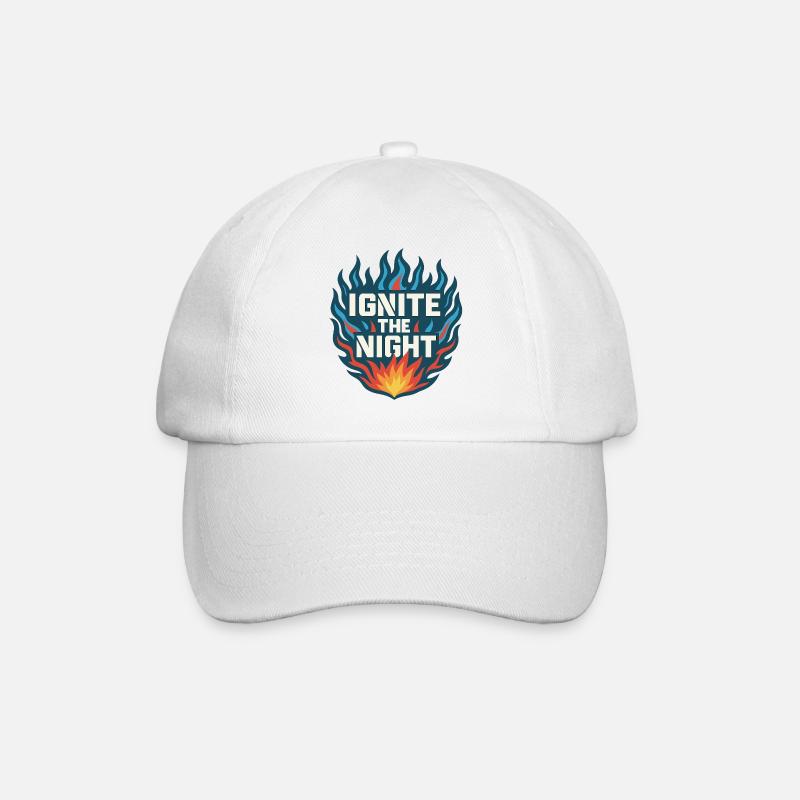 Flame the Night – Flammen - Baseballkappe - Weiß/Weiß