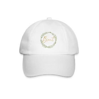 Elegantes Braut-Design mit Lorbeerkranz - Baseballkappe - Weiß/Weiß - Vorne