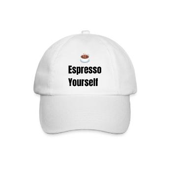 ☕ Coffee Lover T-Shirt – Lustige morgendliche Kaffeetasse - Baseballkappe - Weiß/Weiß - Vorne