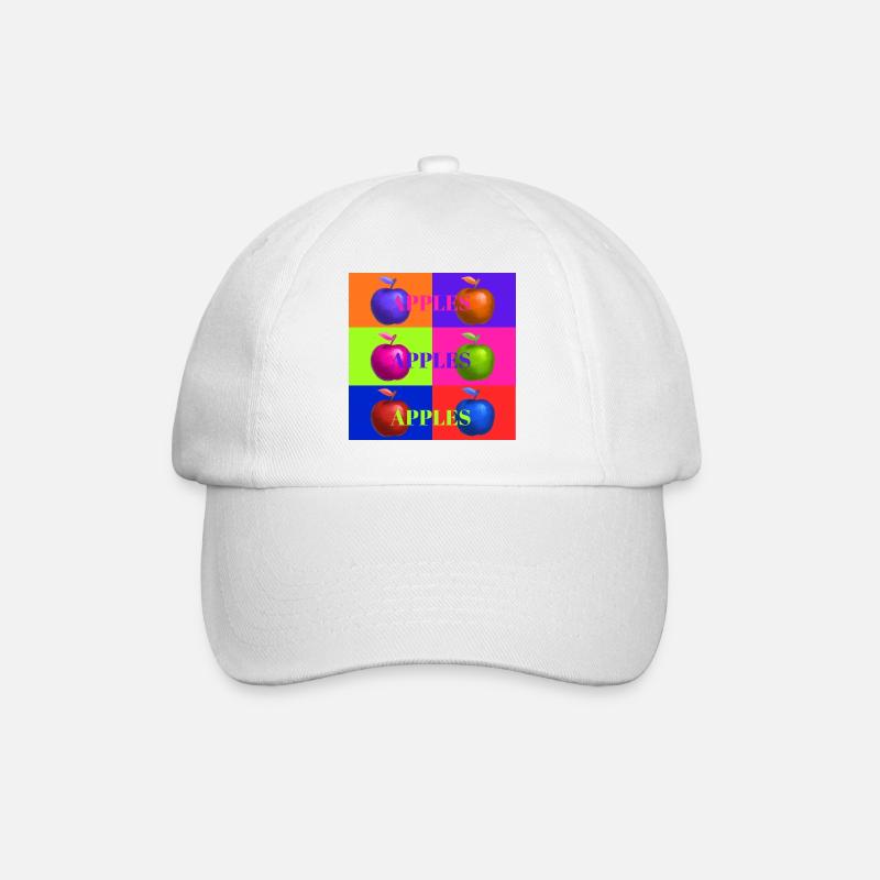 Pop Art Apfel Collage Design - Baseballkappe - Weiß/Weiß