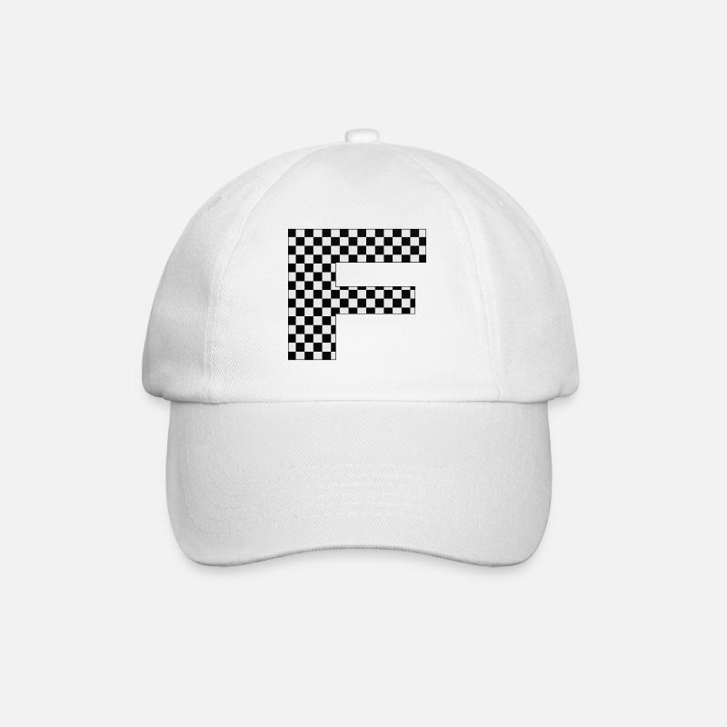 Schachbrettmuster F - Baseballkappe - Weiß/Weiß