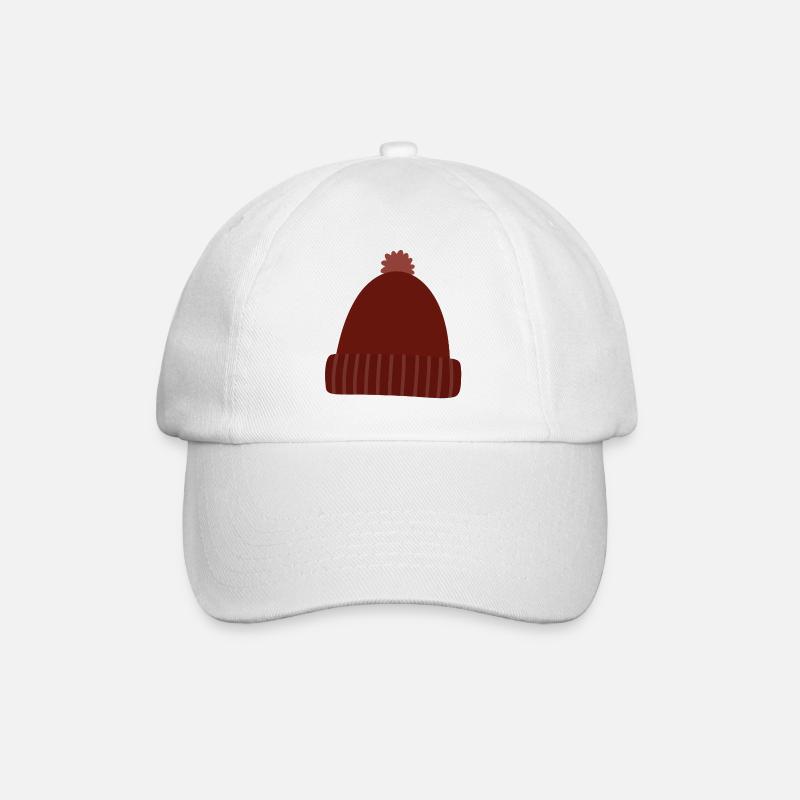 Warm Autumn Knit Beanie - Baseball Cap - white/white