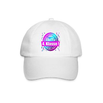 Bonjour, félicitations pour la 4e année – écolier - Casquette classique - blanc/blanc - Devant