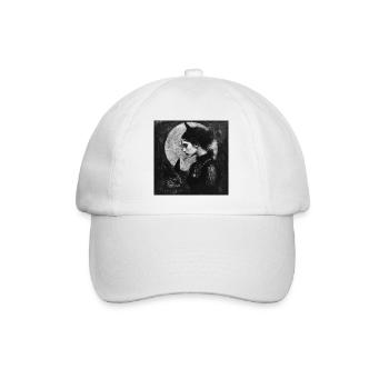 Chat de nuit et fille démone - Casquette classique - blanc/blanc - Devant