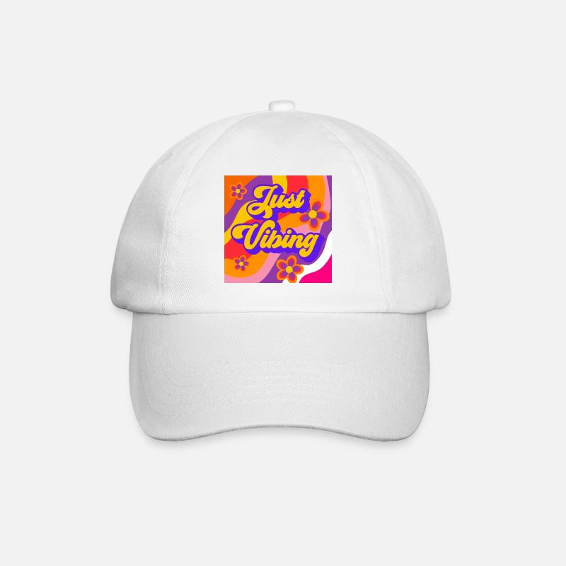 Just_vibing - Baseballkappe - Weiß/Weiß
