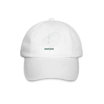Geometric heart with map - Baseball Cap - white/white - Front