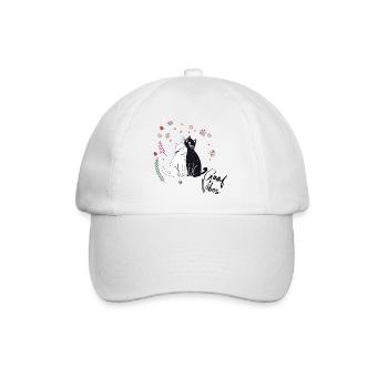 Chats joueurs avec des cœurs et des fleurs - Casquette classique - blanc/blanc - Devant