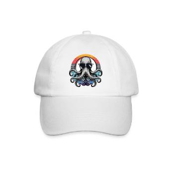 Octopus with sunglasses - Baseball Cap - white/white - Front