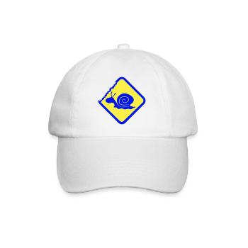 Snail Warning Caution Danger Sign - Baseball Cap - white/white - Front