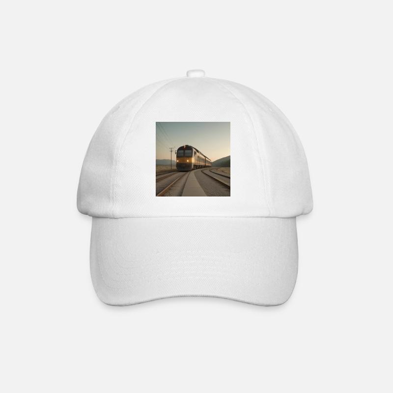 Train au crépuscule sur les rails - Casquette classique - blanc/blanc