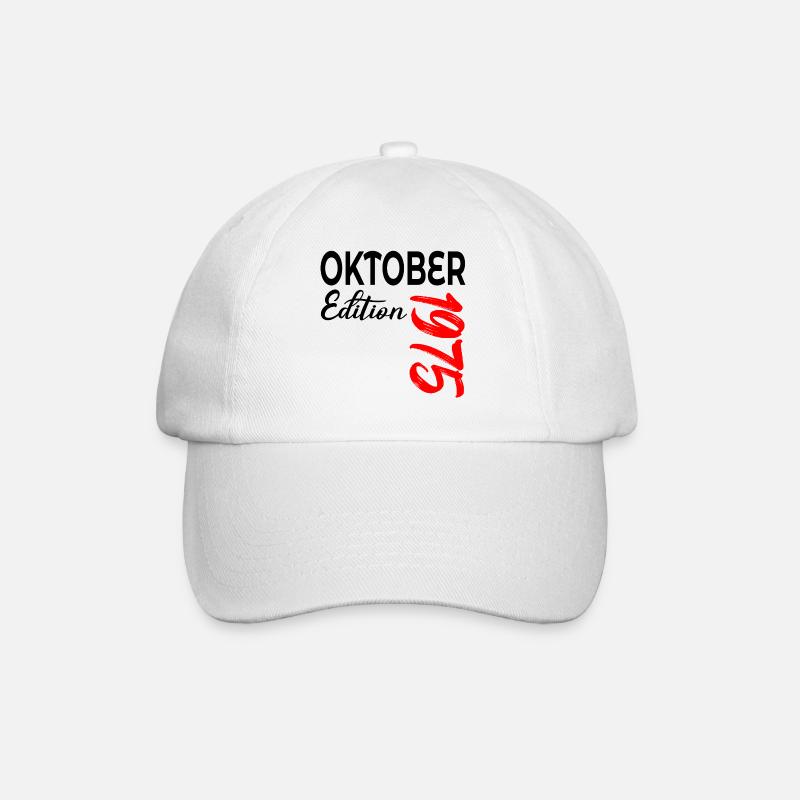 51. GEBURTSTAG 1975 OKTOBER - Baseballkappe - Weiß/Weiß