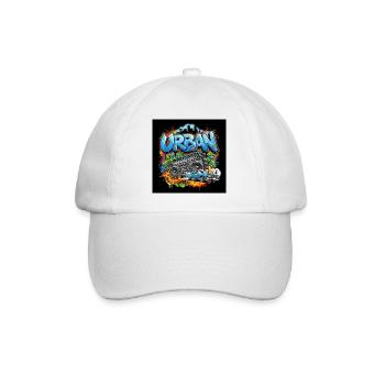 Urban Graffiti with Boombox and Car - Baseball Cap - white/white - Front