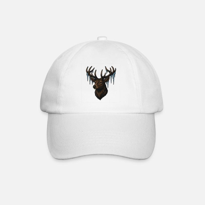 Icy Deer Head - Baseball Cap - white/white