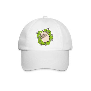 Flowering lamb dancing among daisies - Baseball Cap - white/white - Front