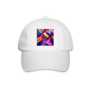 Neon 3D blocks colorful with shiny effect - Baseball Cap - white/white - Front