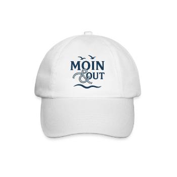 Moin & Out Nautical Logo - Baseball Cap - white/white - Front