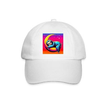 La paresse dort sur la Lune - Casquette classique - blanc/blanc - Devant