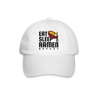 Essen Schlaf Ramen Wiederholen - Baseballkappe - Weiß/Weiß - Vorne