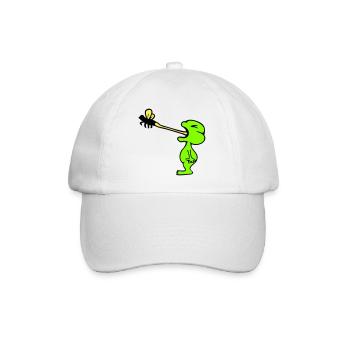 Frog catches fly tongue mosquito eat hunger toad - Baseball Cap - white/white - Front