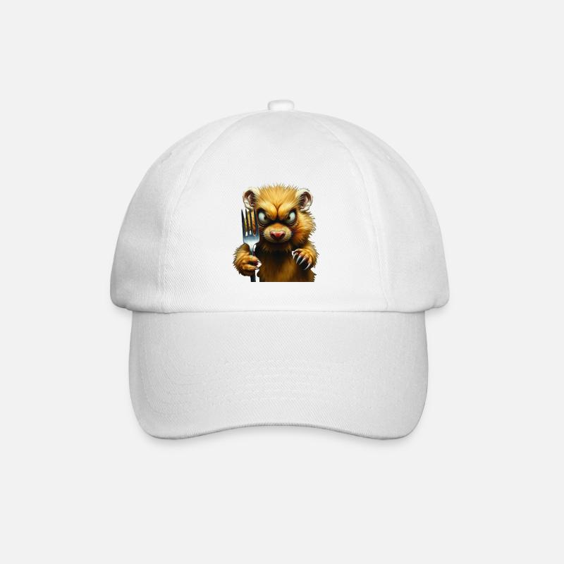 Hamster d’horreur avec fourchette - Casquette classique - blanc/blanc