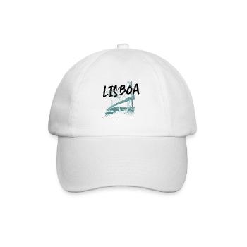 Pont 25 Avril à Lisbonne, illustration bleue - Casquette classique - blanc/blanc - Devant