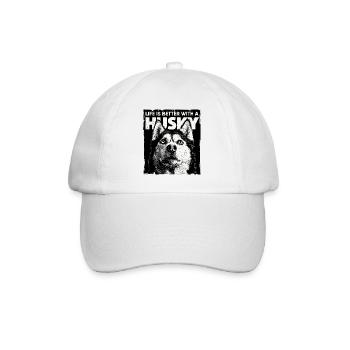 Life is better with a Husky - Baseballkappe - Weiß/Weiß - Vorne