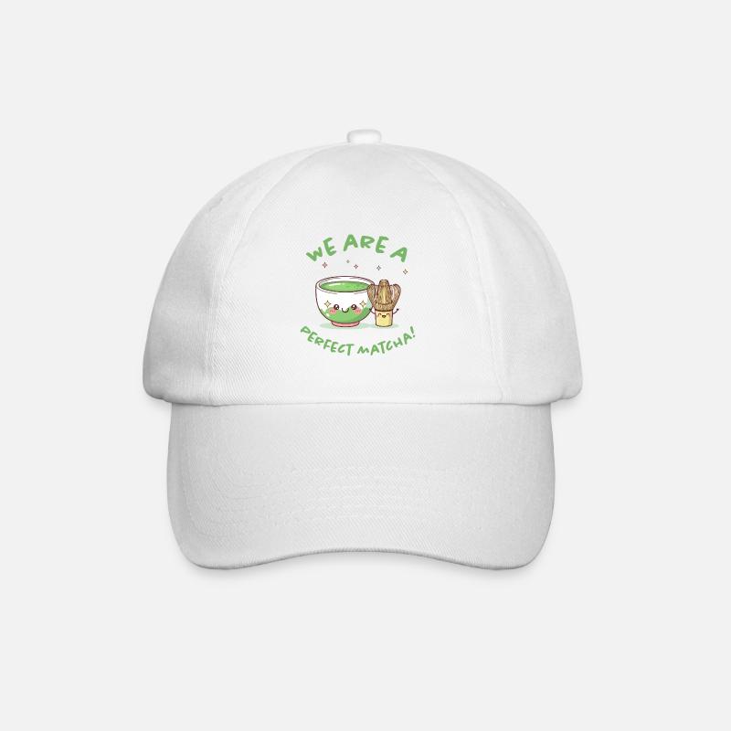 Perfekter Matcha Moment - Baseballkappe - Weiß/Weiß