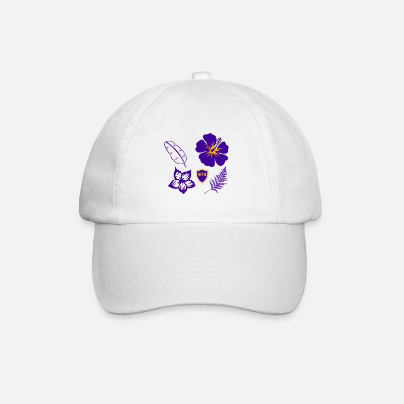 Hibiscus Violet Bouclier 974 - Casquette classique - blanc/blanc